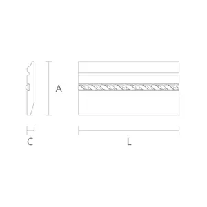 Wide baseboard with a twisted insert